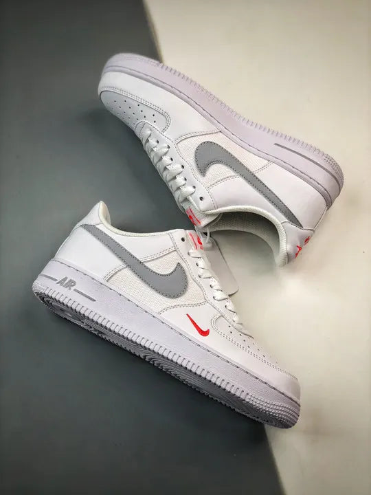 Nike White Grey Red AF1 - Hình 4