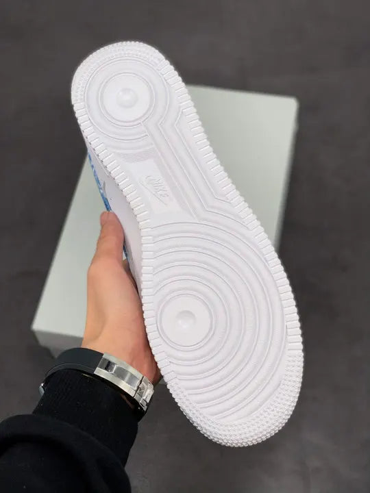 Nike AF1 White Blue Paisley - Hình 7