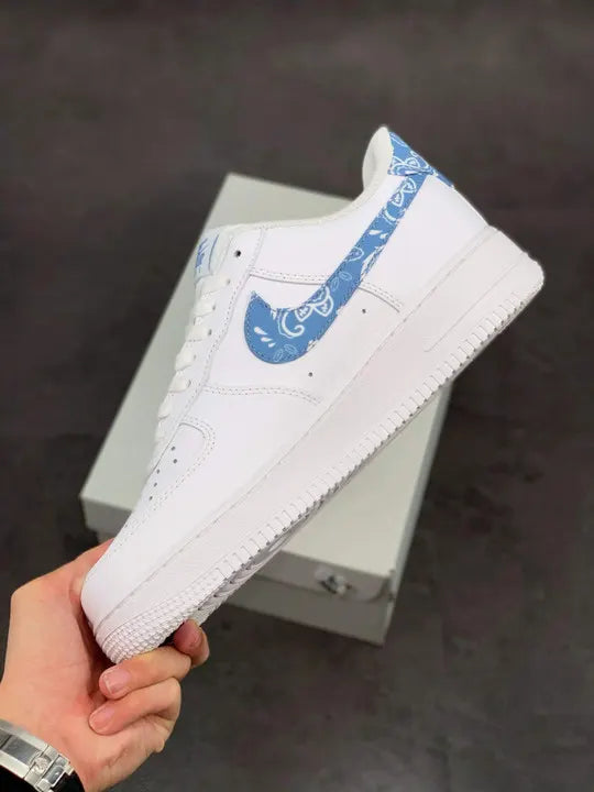 Nike AF1 White Blue Paisley - Hình 4