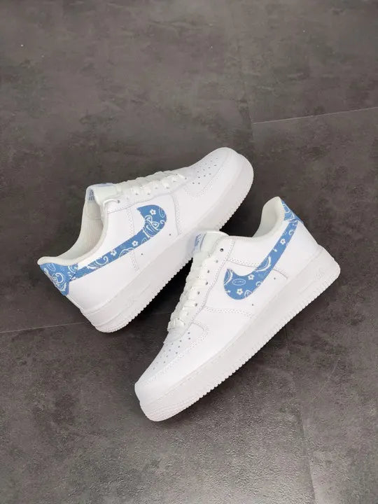 Nike AF1 White Blue Paisley - Hình 2