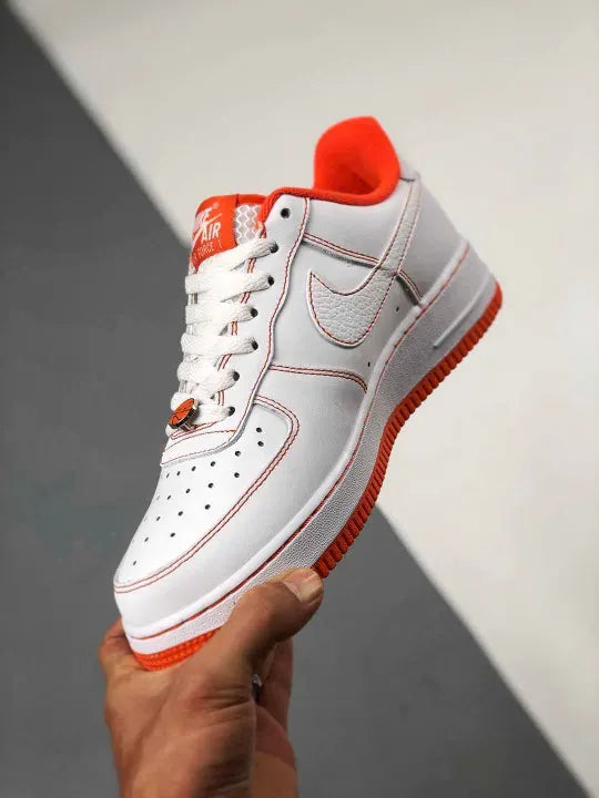 Nike Air Force 1 White Orange Stitch - Hình 5