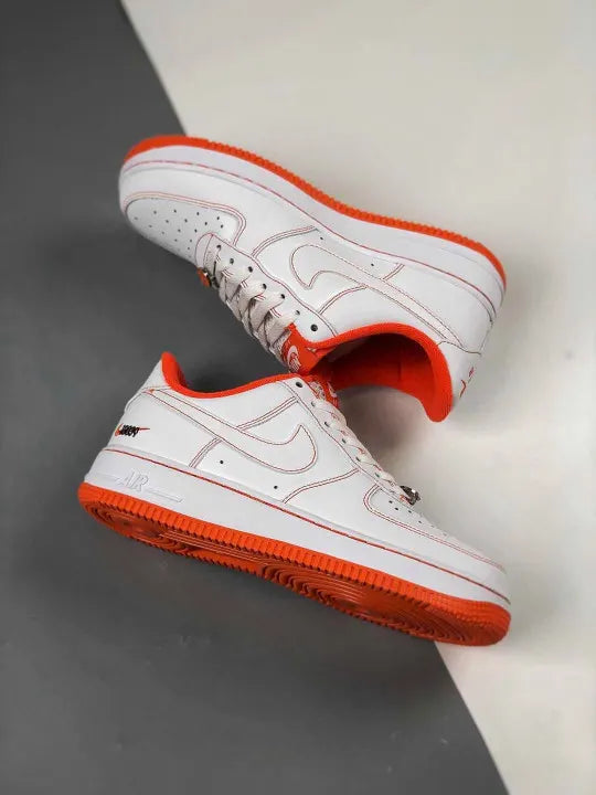 Nike Air Force 1 White Orange Stitch - Hình 4