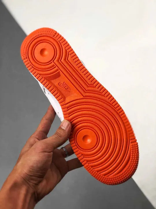Nike Air Force 1 White Orange Stitch - Hình 6