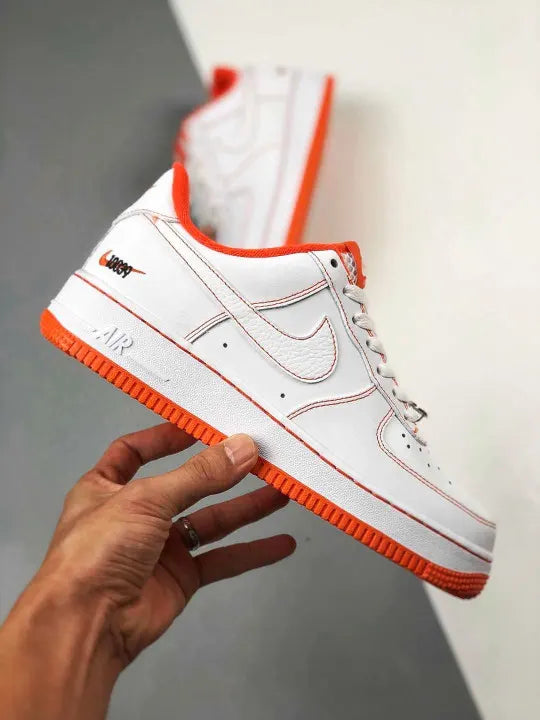 Nike Air Force 1 White Orange Stitch - Hình 3