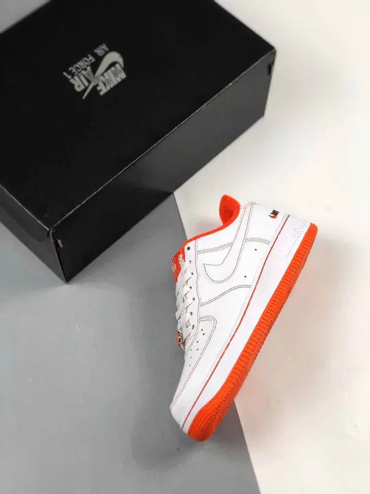 Nike Air Force 1 White Orange Stitch - Hình 2
