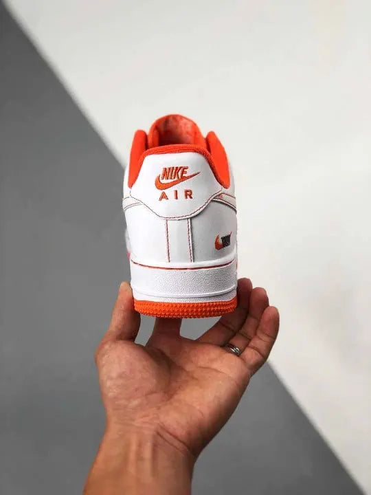 Nike Air Force 1 White Orange Stitch - Hình 7