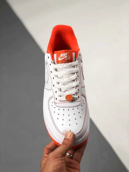Nike Air Force 1 White Orange Stitch - Hình 8