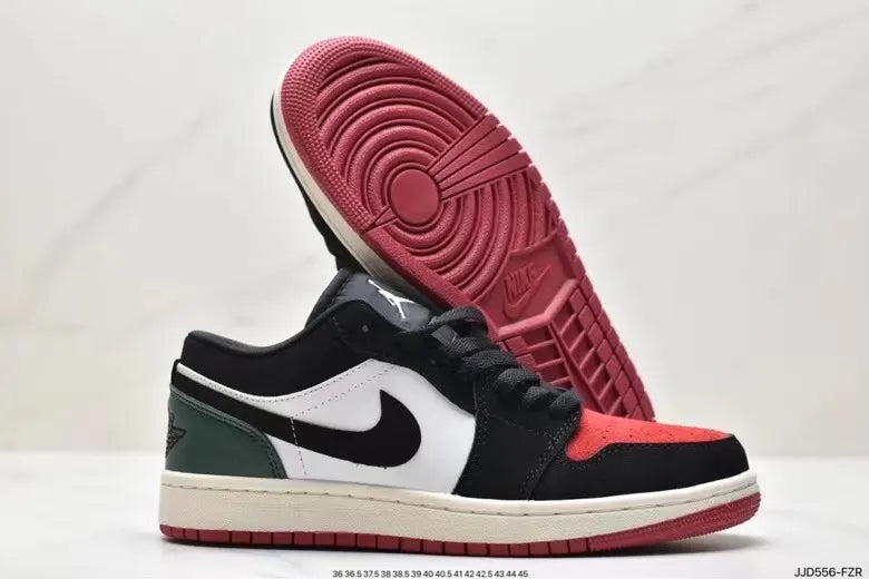 Jordan 1 Low Black Red Green