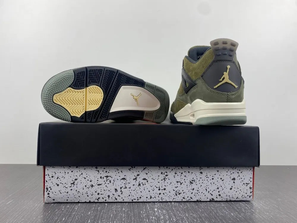 retro Air Jordan 4 Olive Canvas - Hình 3