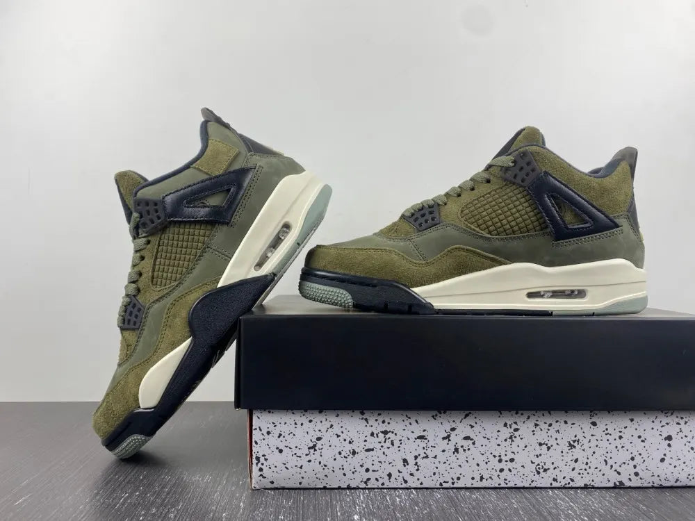 retro Air Jordan 4 Olive Canvas - Hình 4