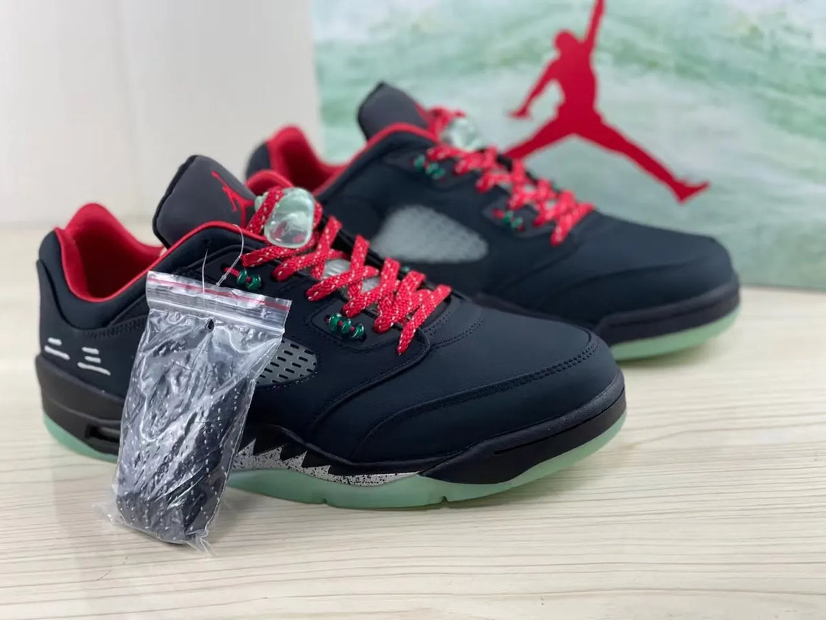 Air Jordan 5 Low Black Red - Hình 6