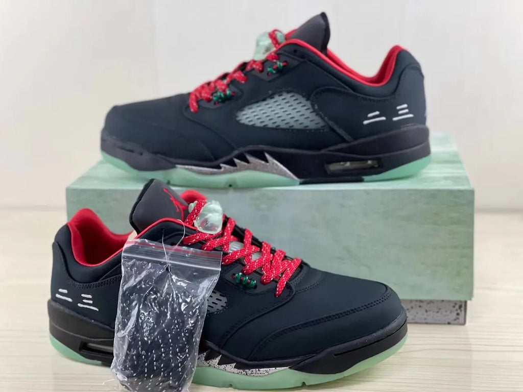 Air Jordan 5 Low Black Red - Hình 5