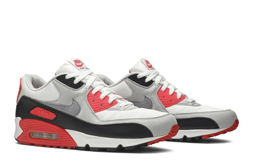 grey Nike Air Max 90 White Red - Hình 5