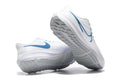 Nike Pegasus 40 White Blue Running shoes with grey outsole on white background