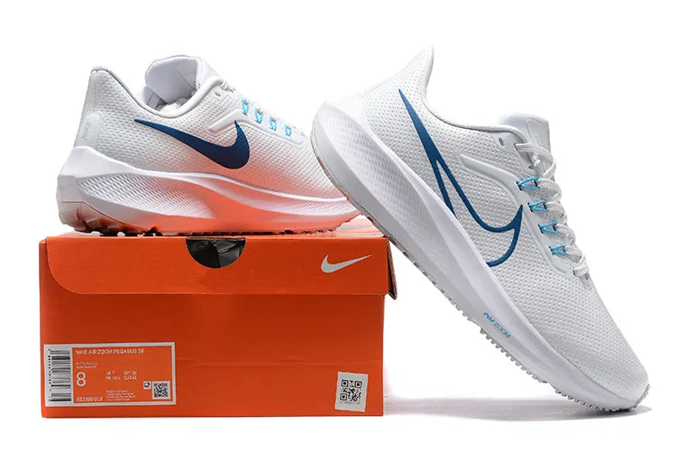 Nike Pegasus 40 White Blue Running shoes with grey outsole on white background - Hình 6
