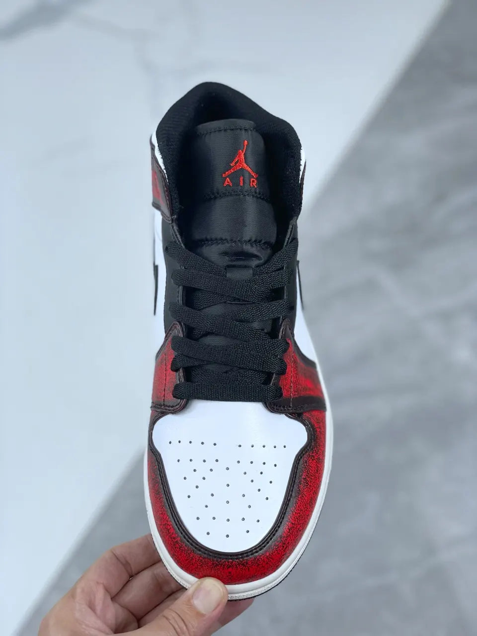 Air Jordan 1 Mid White Red - Hình 8