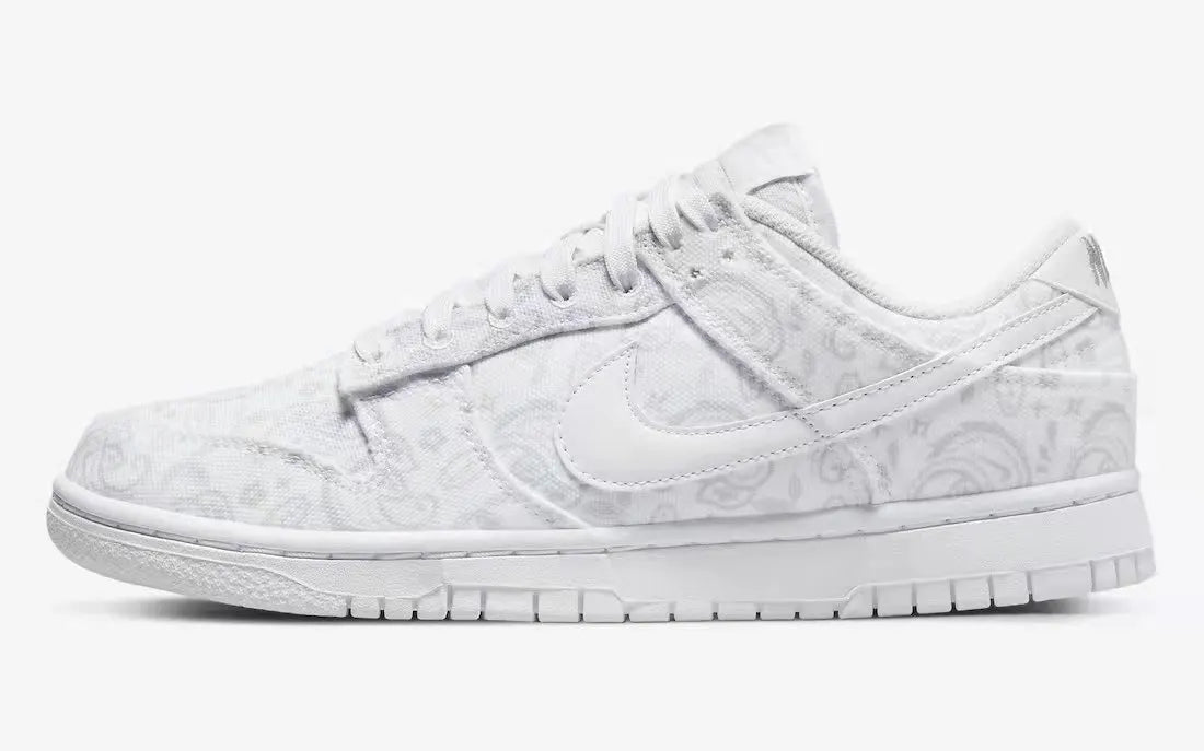 white Nike Dunk Low Paisley