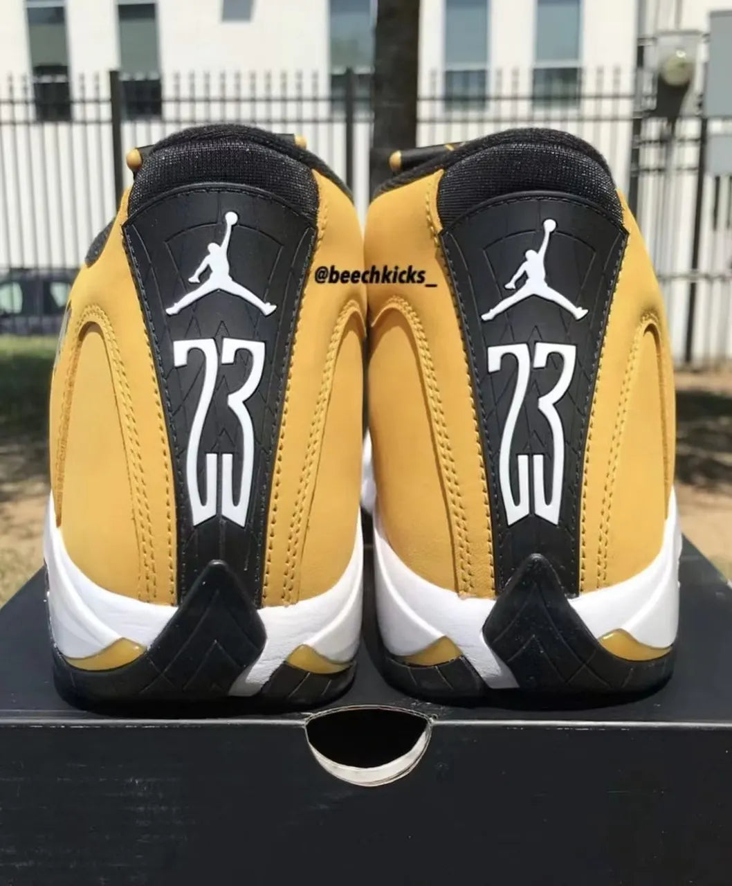 retro Air Jordan 14 Yellow Ferrari - Hình 4