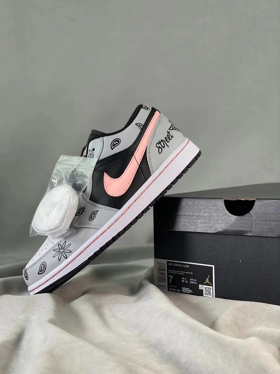 AJ1 Low Grey Pink - Hình 4
