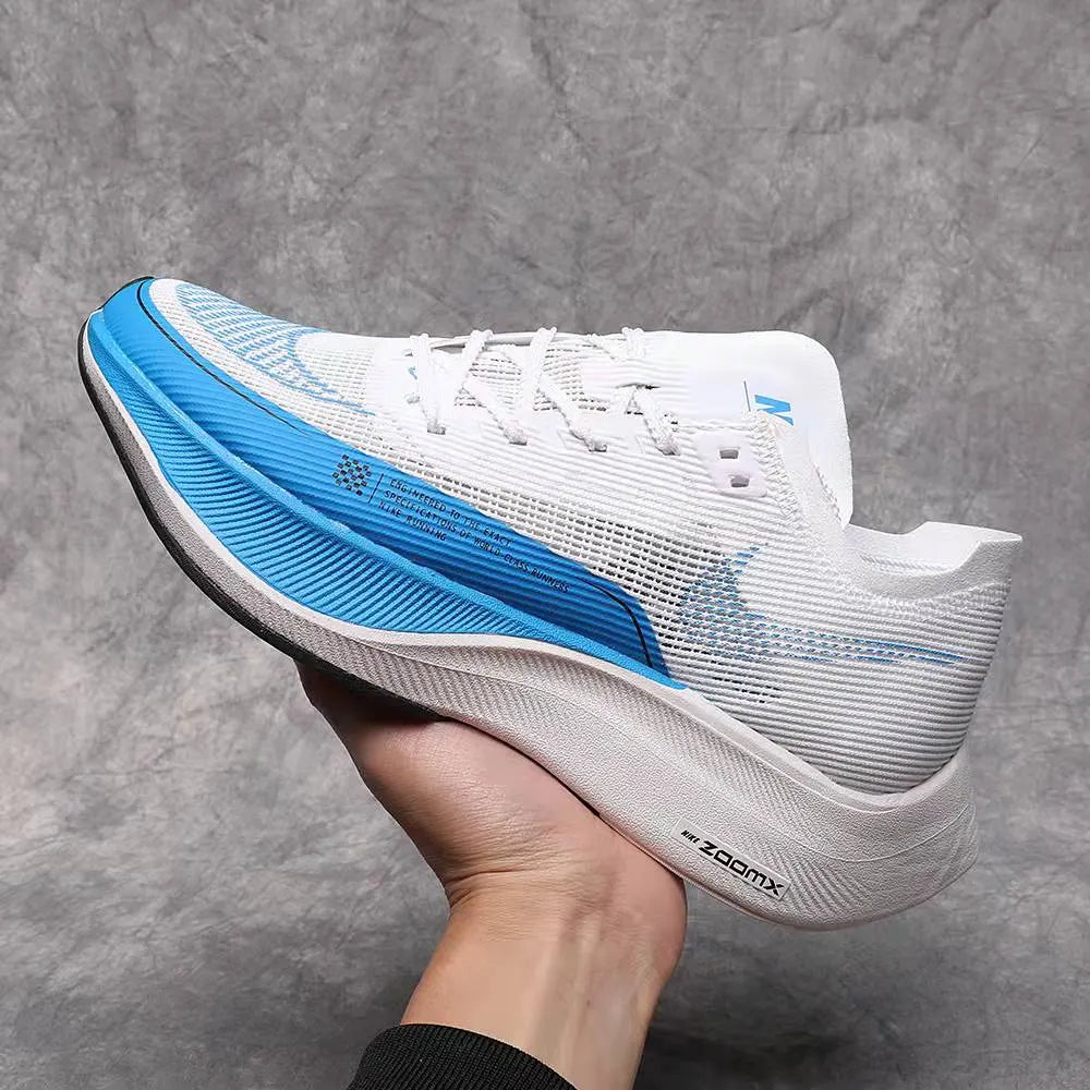 Nike Vaporfly NEXT% 2 White Blue running shoes on a grey studio background - Hình 7
