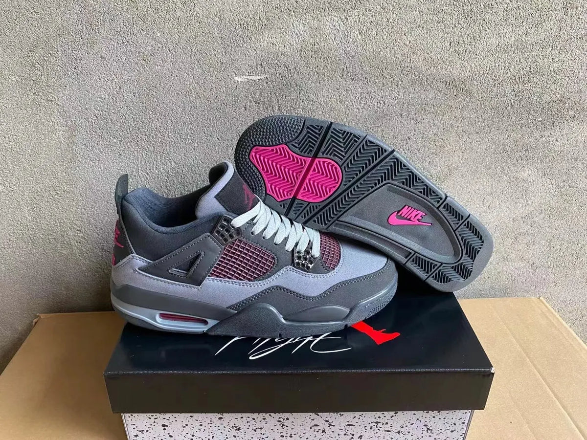 Air Jordan 4 Retro Grey Burgundy - Hình 5