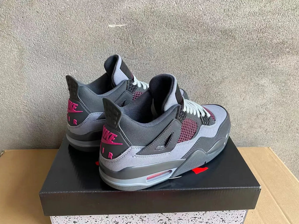 Air Jordan 4 Retro Grey Burgundy - Hình 9