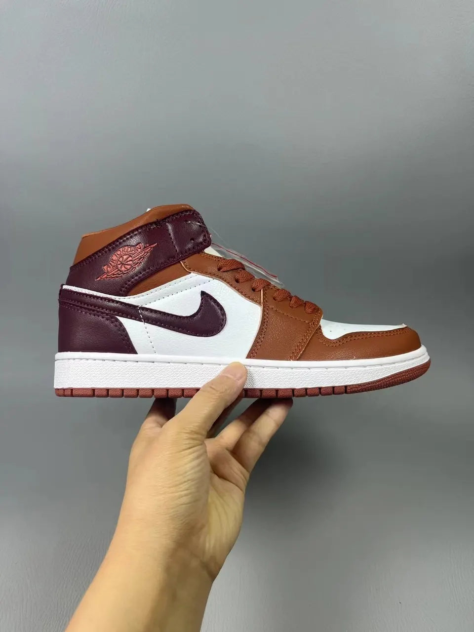 Air Jordan 1 Mid Brown/White - Hình 6