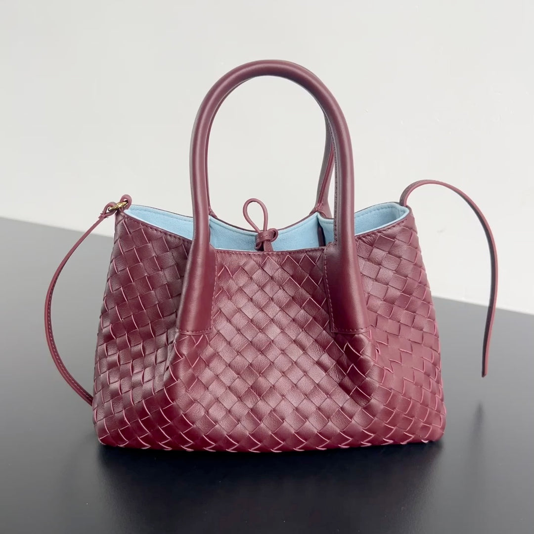 Bottega Veneta Red & Purple Designer Handbag