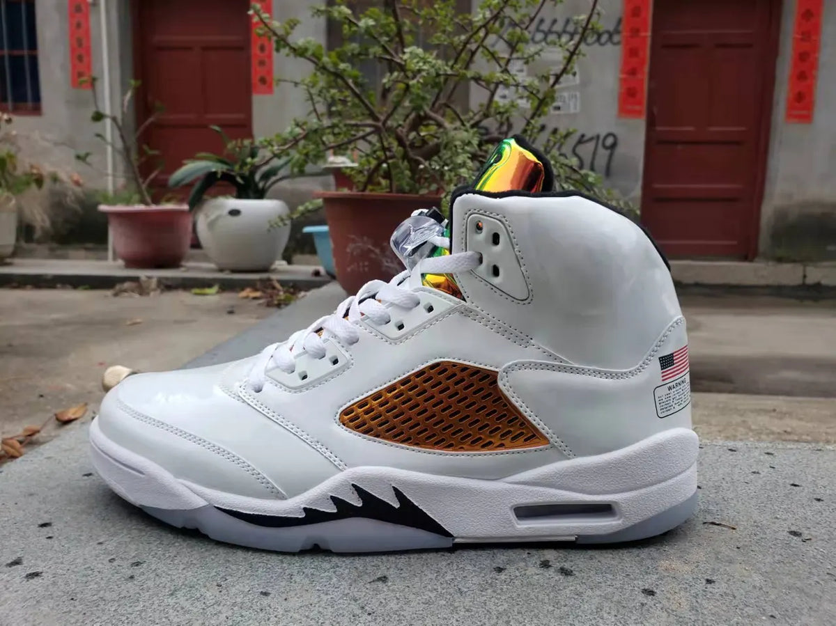 Air Jordan 5 White Gold