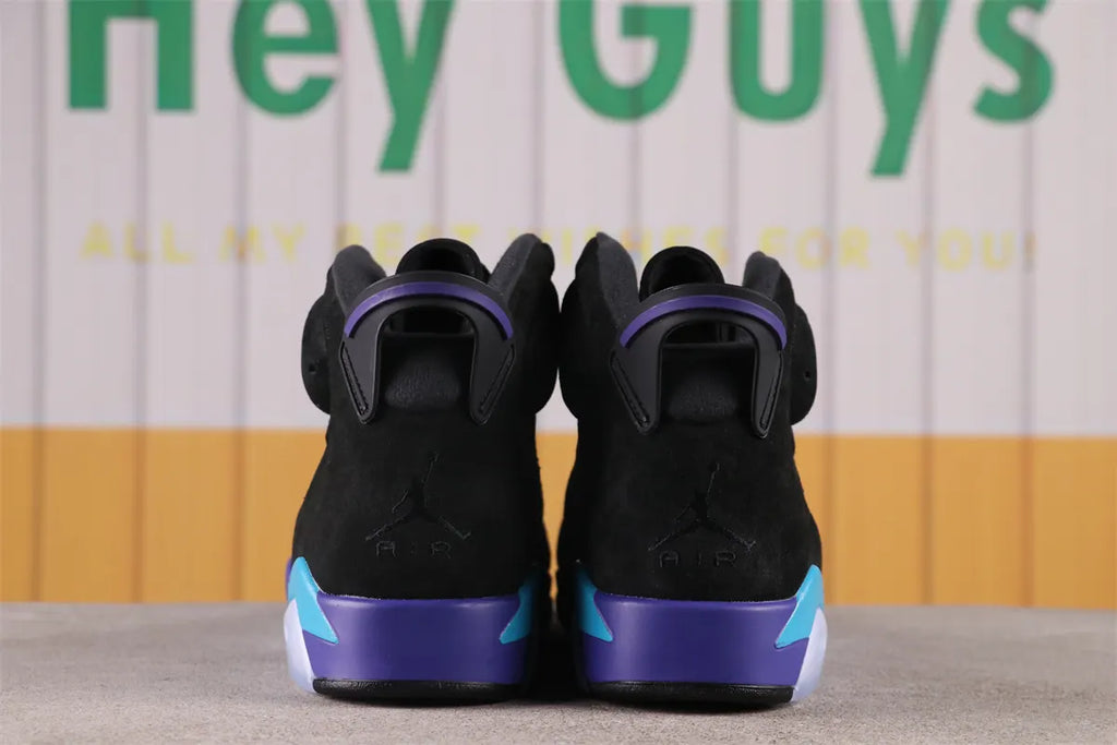 Air Jordan 6 Black Purple Turquoise - Hình 4