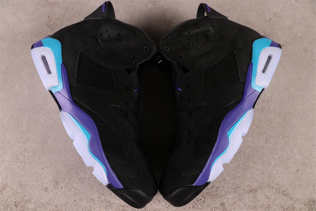 Air Jordan 6 Black Purple Turquoise - Hình 6