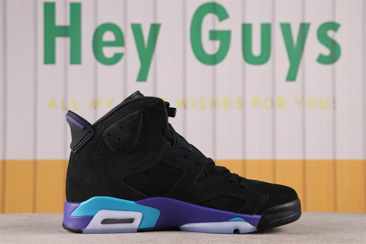 Air Jordan 6 Black Purple Turquoise - Hình 2
