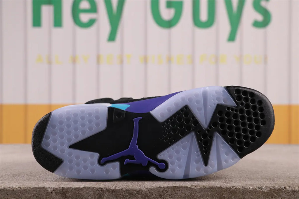 Air Jordan 6 Black Purple Turquoise - Hình 3