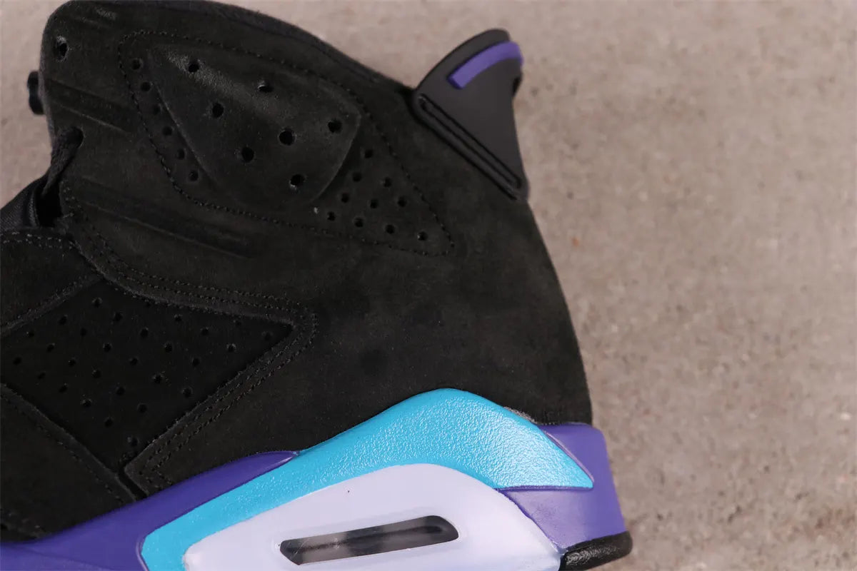 Air Jordan 6 Black Purple Turquoise - Hình 8