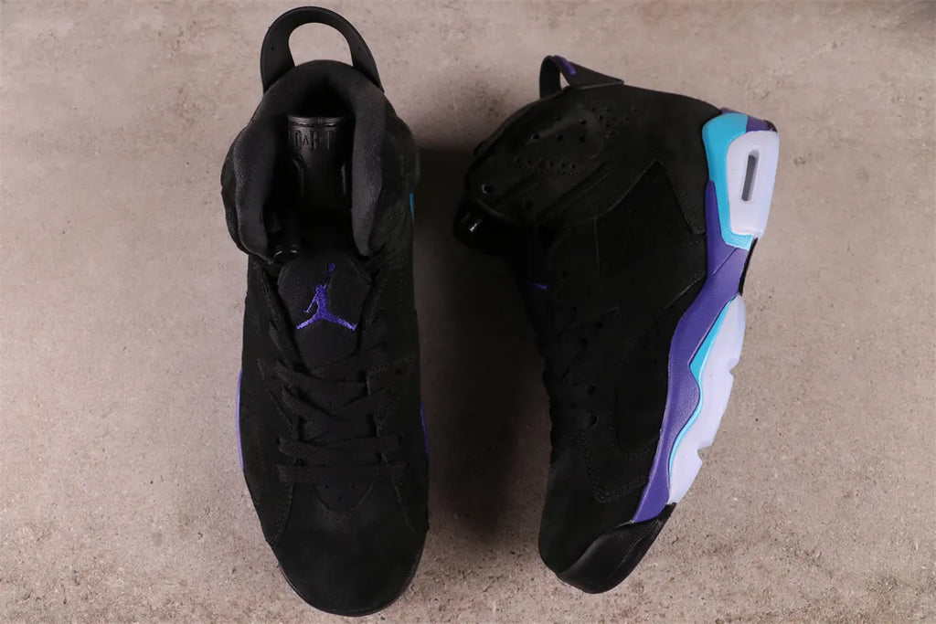 Air Jordan 6 Black Purple Turquoise - Hình 5