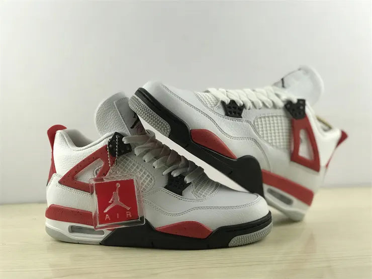 retro classic Air Jordan 4 White Red - Hình 14