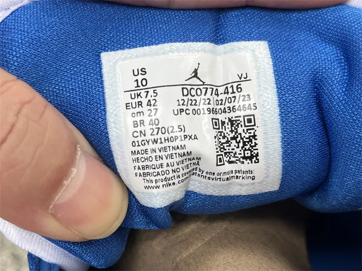 leather Air Jordan 1 Low Blue Red - Hình 17