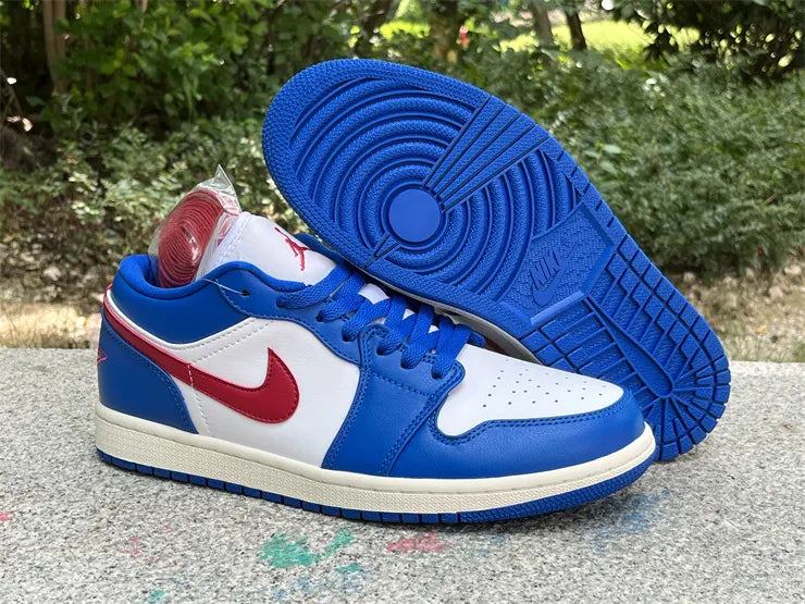 leather Air Jordan 1 Low Blue Red - Hình 14