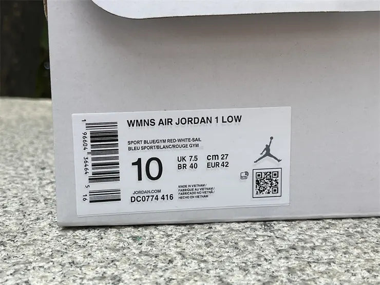 leather Air Jordan 1 Low Blue Red - Hình 18