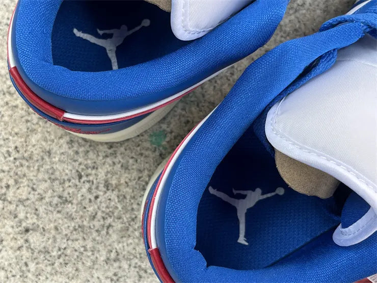 leather Air Jordan 1 Low Blue Red - Hình 16
