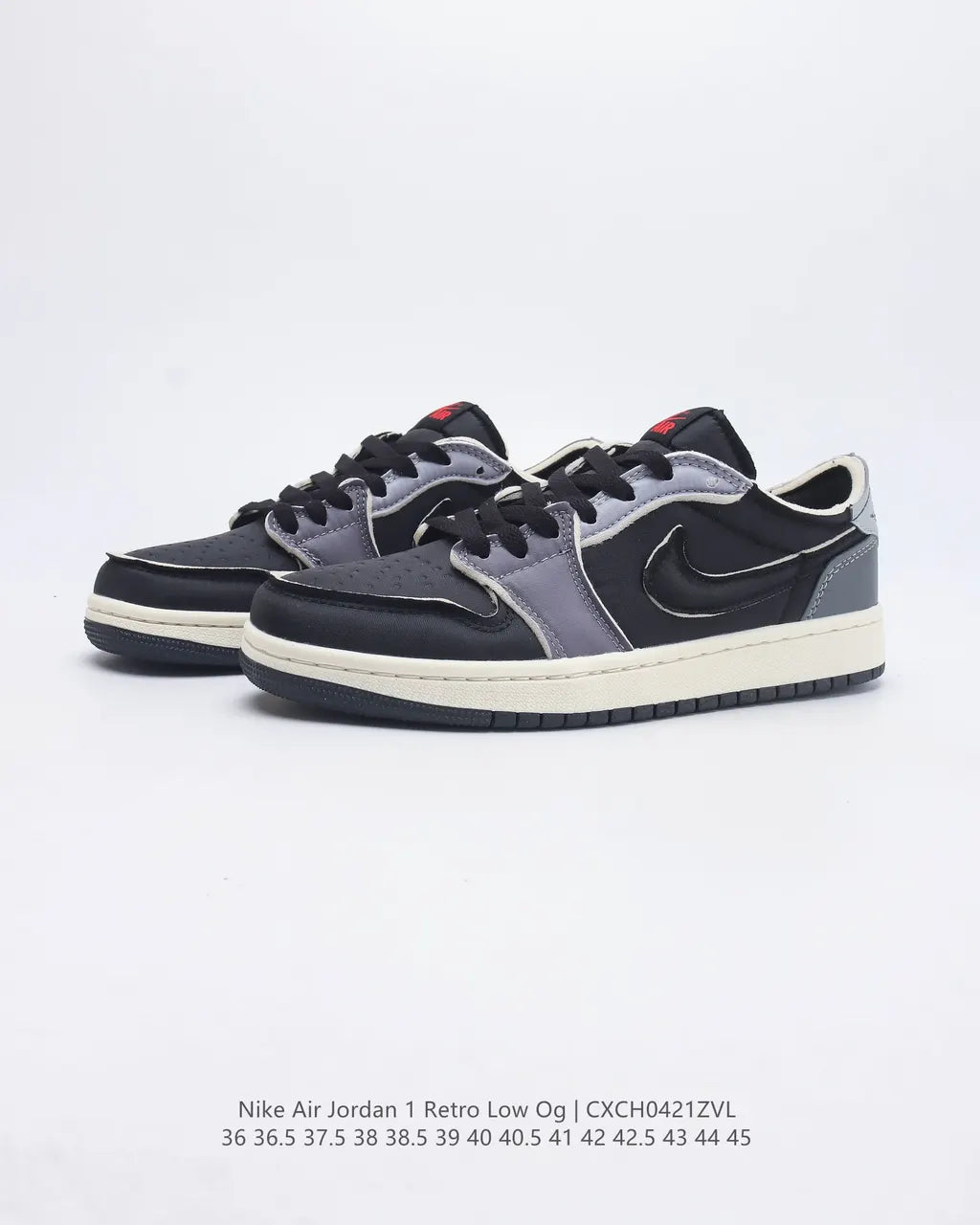 retro Nike Air Jordan 1 Low Black Grey - Hình 5