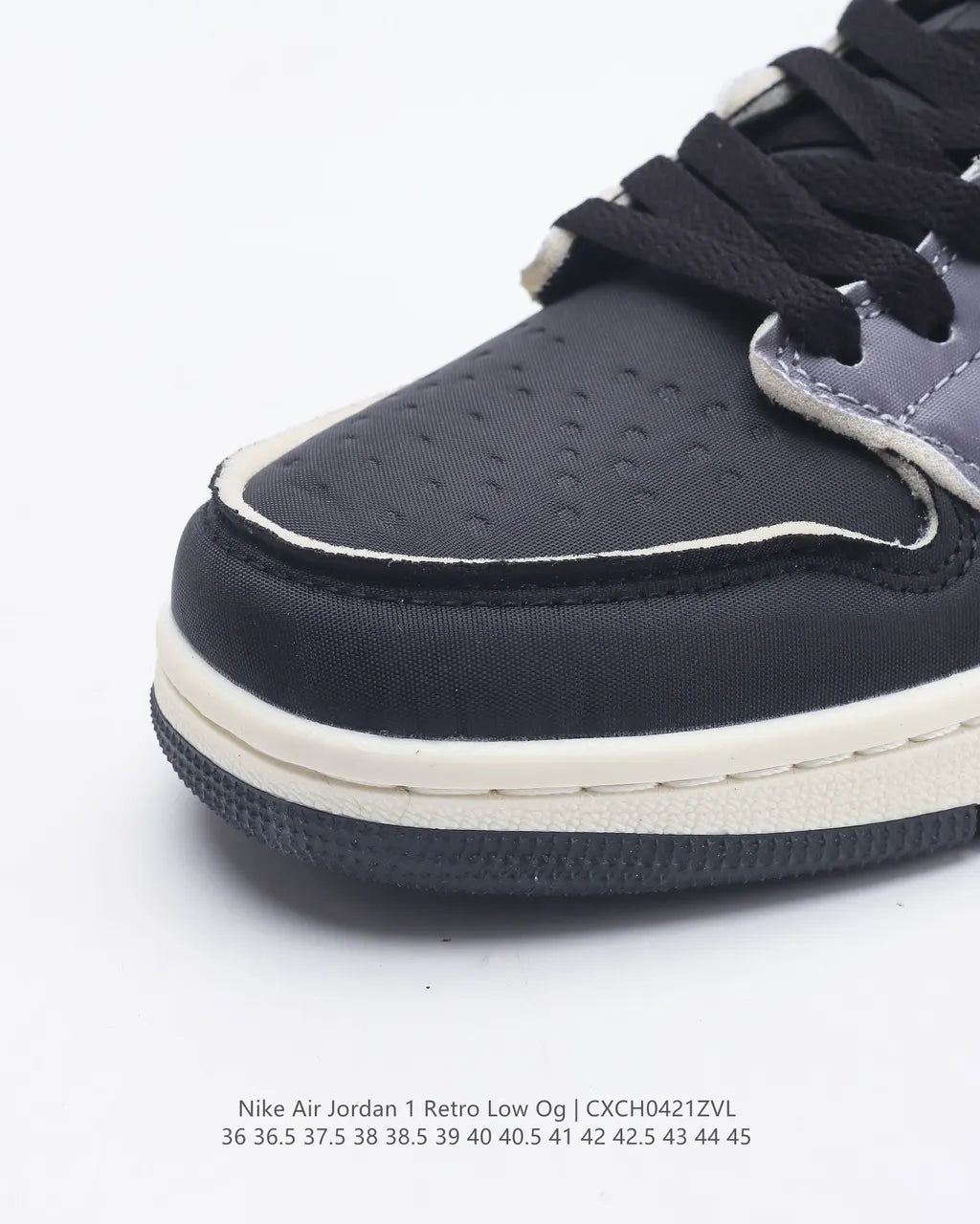 retro Nike Air Jordan 1 Low Black Grey - Hình 7