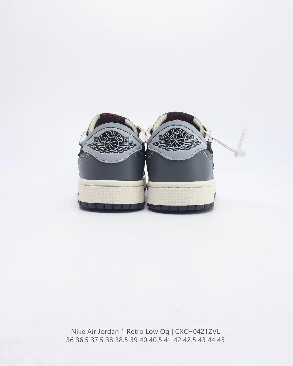 retro Nike Air Jordan 1 Low Black Grey - Hình 3