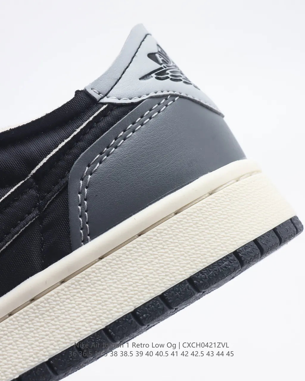 retro Nike Air Jordan 1 Low Black Grey - Hình 2