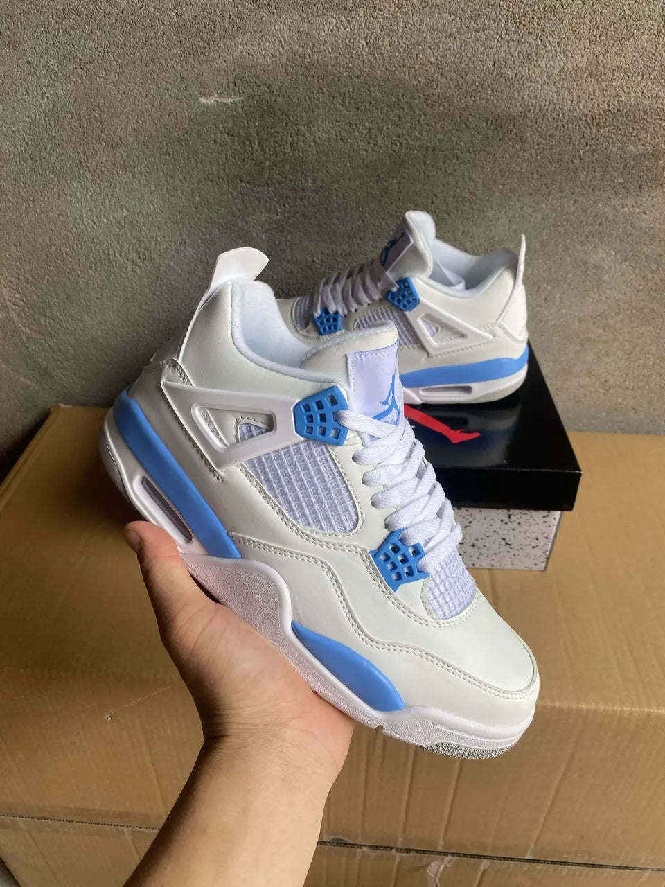 Air Jordan 4 White/Carolina Blue - Hình 3