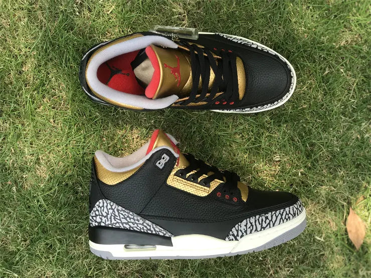 retro basketball Air Jordan 3 Black Gold - Hình 5