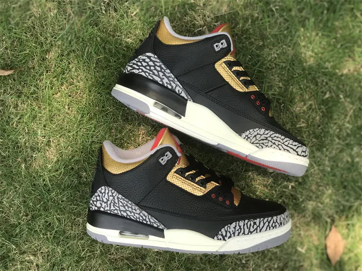 retro basketball Air Jordan 3 Black Gold - Hình 4