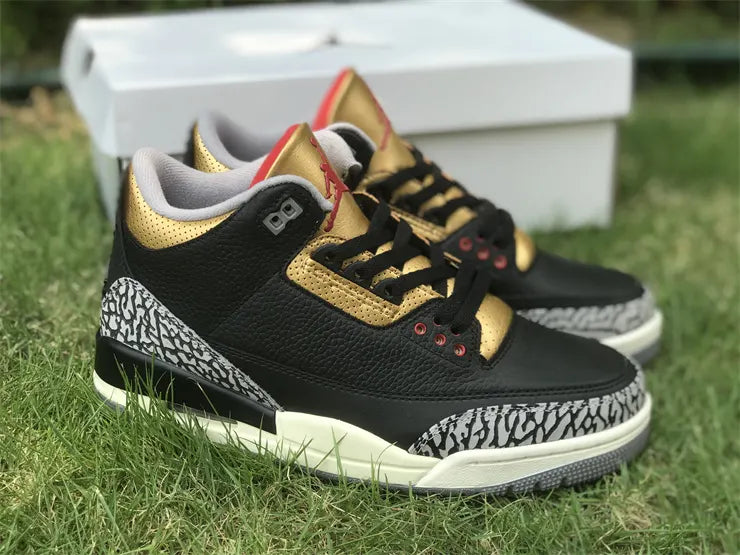 retro basketball Air Jordan 3 Black Gold - Hình 11