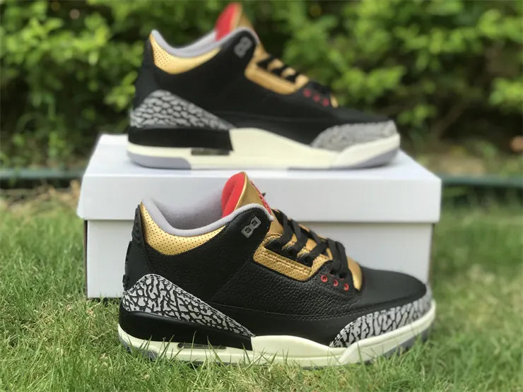 retro basketball Air Jordan 3 Black Gold - Hình 6