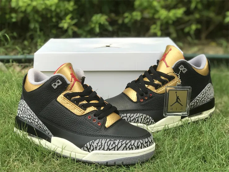 retro basketball Air Jordan 3 Black Gold - Hình 9